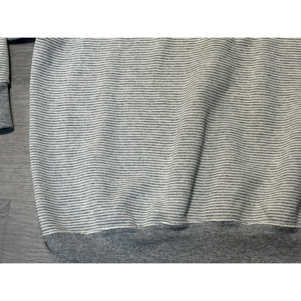Vintage Travaux Crewneck Sweatshirt Mens Large Gray Striped "Interlake" Logo - Picture 13 of 13